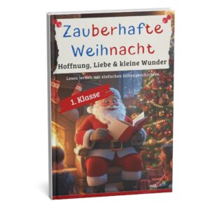 Cover des Buches 'Weihnachten der kleinen Wunder' mit weihnachtlichen Illustrationen, perfekt für Erstleser.